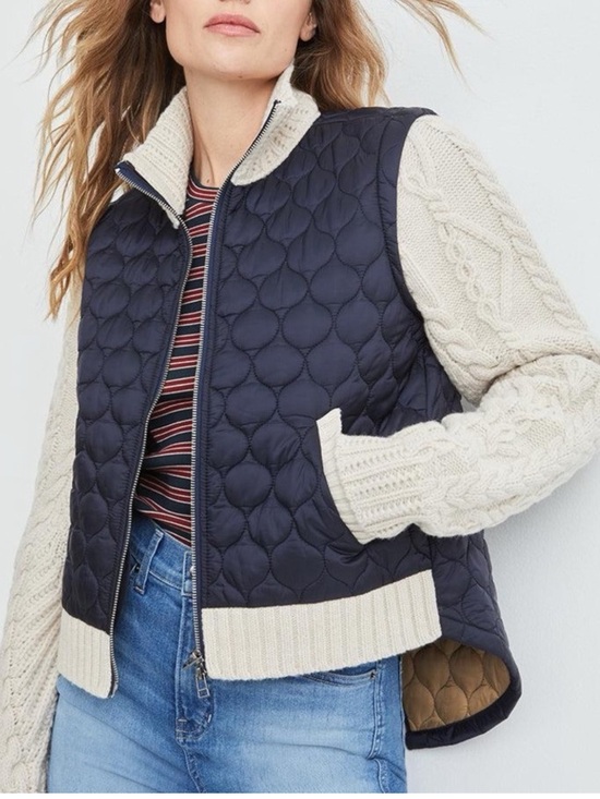 Veronica Beard Jackets & Blazers - Veronica Beard Patra Mixed Media Sweater Puffer Jacket Large